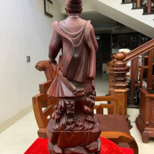 tran-quoc-tuan-G6418-5 Tượng Trần Quốc Tuấn Gỗ Tử Đàn Liền Khối G6418