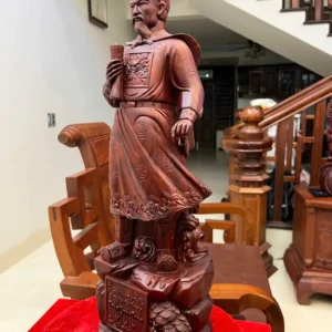 tran-quoc-tuan-G6418-6 Tượng Trần Quốc Tuấn Gỗ Tử Đàn Liền Khối G6418
