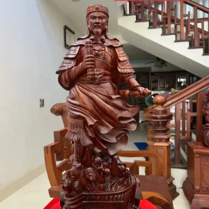 tran-quoc-tuan-G6443-1 Tượng Trần Quốc Tuấn Gỗ Tử Đàn Liền Khối G6443