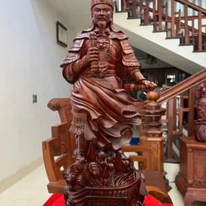 tran-quoc-tuan-G6443-2 Tượng Trần Quốc Tuấn Gỗ Tử Đàn Liền Khối G6443