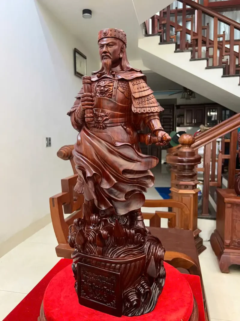 tran-quoc-tuan-G6443-4 Tượng Trần Quốc Tuấn Gỗ Tử Đàn Liền Khối G6443