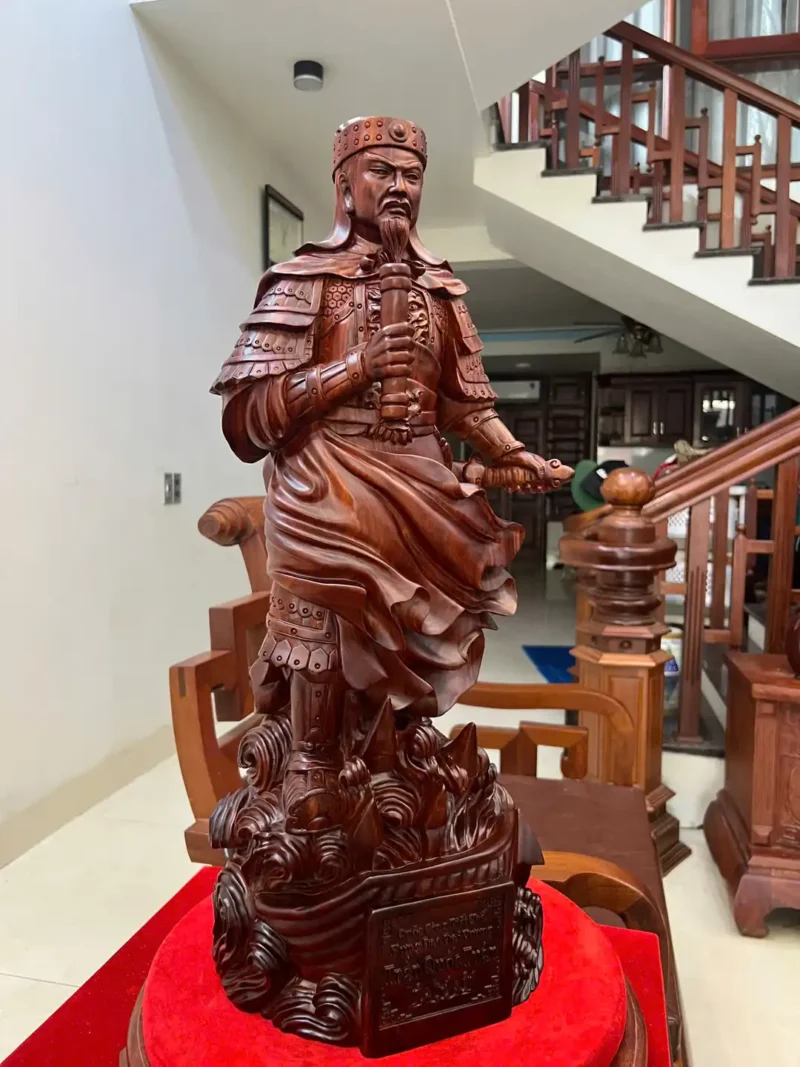 tran-quoc-tuan-G6443-5 Tượng Trần Quốc Tuấn Gỗ Tử Đàn Liền Khối G6443