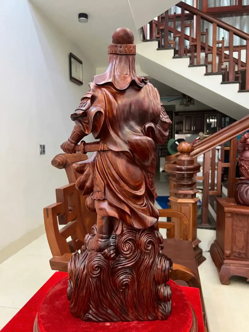 tran-quoc-tuan-G6443-6 Tượng Trần Quốc Tuấn Gỗ Tử Đàn Liền Khối G6443