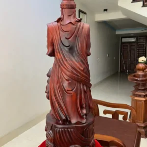 tran-quoc-tuan-G6444-6 Tượng Trần Quốc Tuấn Gỗ Tử Đàn Liền Khối To Nặng Đẹp G6444