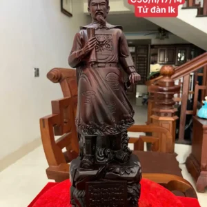 tran-quoc-tuan-G6445-1 Tượng Trần Quốc Tuấn Gỗ Tử Đàn Liền Khối G6445