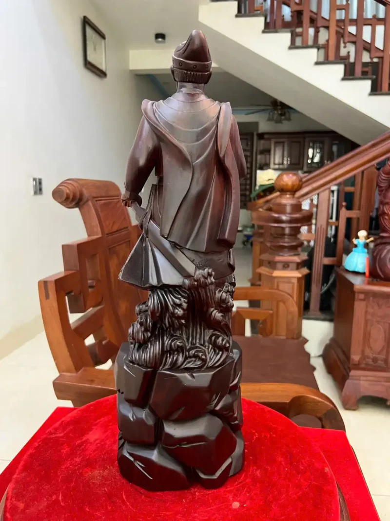 tran-quoc-tuan-G6445-4 Tượng Trần Quốc Tuấn Gỗ Tử Đàn Liền Khối G6445