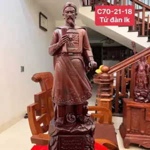 tran-quoc-tuan-go-tu-an-G5153-1_Trần Quốc Tuấn Gỗ Tử Đàn Liền Khối Giá 7.400 Triệu Kích Thước Cao 70cm, Ngang 21cm, Sâu 18cm Tượng Trần Quốc Tuấn Gỗ Tử Đàn Liền Khối G5153