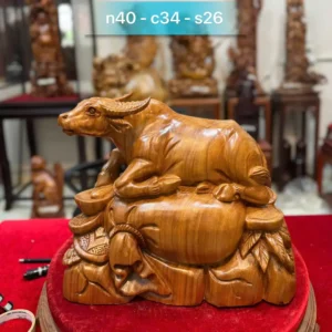 trau-nam-tien-G5842-1 Tượng Trâu Nằm Tiền Vàng Ngọc Am Lên Tuyết Đẹp G5842