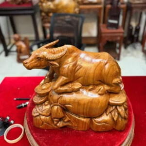 trau-nam-tien-G5842-3 Tượng Trâu Nằm Tiền Vàng Ngọc Am Lên Tuyết Đẹp G5842