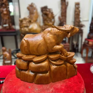 trau-nam-tien-G5842-5 Tượng Trâu Nằm Tiền Vàng Ngọc Am Lên Tuyết Đẹp G5842