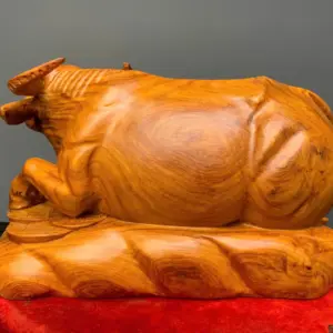 trau-tai-loc-go-huong-ta-G5448-4 Tượng Trâu Tài Lộc Gỗ Hương Ta Liền Khối G5448