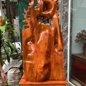 tu-linh-go-G5710-5 Tượng Tứ Linh Gỗ Hương Ta Gia Lai Hàng Kỹ Nét Liền Khối G5710