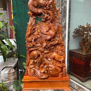 tu-linh-go-G5972-1 Tượng Tứ Linh Gỗ Hương Ta Gia Lai Hàng Kỹ Nét Liền Khối G5972