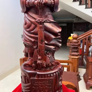tuong-tran-quoc-G5971-4 Tượng Trần Quốc Tuấn Chống Kiếm Gỗ Tử Đàn To Nặng Đẹp Liền Khối G5971