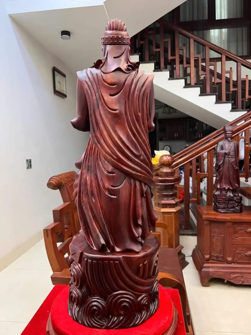 tuong-tran-quoc-G5971-8 Tượng Trần Quốc Tuấn Chống Kiếm Gỗ Tử Đàn To Nặng Đẹp Liền Khối G5971