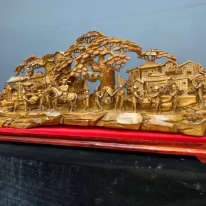 vinh-quy-bai-to-go-bach-xanh-G5451-7 Tượng Vinh Quy Bái Tổ Gỗ Bách Xanh Liền Khối G5451