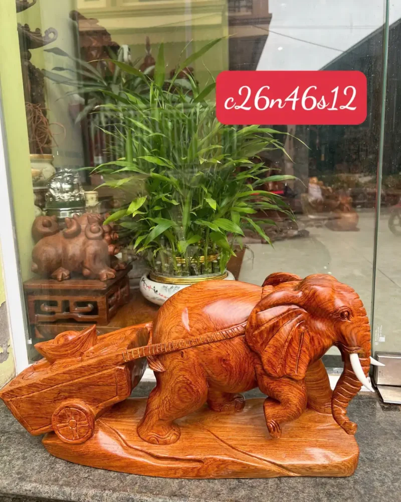 voi-keo-xe-G6134-1 Tượng Voi Kéo Xe Tiền Hương Ta Liền Khối G6134