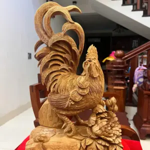 Tượng Gỗ Nhất Kê Gỗ Ngọc Am Liền Khối Gỗ Già Thơm 50 - 30 - 17