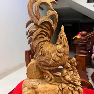 Tượng Gỗ Nhất Kê Gỗ Ngọc Am Liền Khối Gỗ Già Thơm 50 - 30 - 17