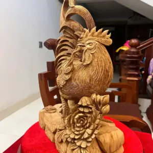 Tượng Gỗ Nhất Kê Gỗ Ngọc Am Liền Khối Gỗ Già Thơm 50 - 30 - 17