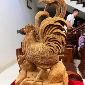 Tượng Gỗ Nhất Kê Gỗ Ngọc Am Liền Khối Gỗ Già Thơm 50 - 30 - 17