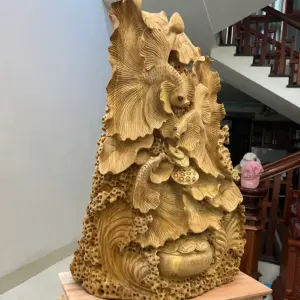 Tượng Gỗ Cá Xiêm Gỗ Ngọc Am Liền Khối 31 kg 84 - 56 - 21