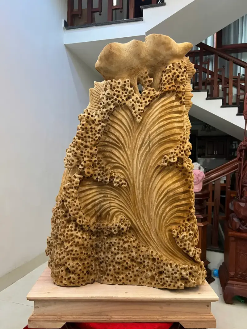 Tượng Gỗ Cá Xiêm Gỗ Ngọc Am Liền Khối 31 kg 84 - 56 - 21