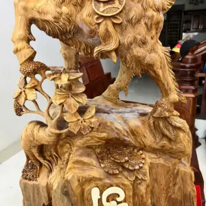 Tượng Gỗ Nhất Dê Gỗ Ngọc Am To Đẹp Gỗ Già Đang Lên Tuyết Liền Khối 76 - 46 - 22
