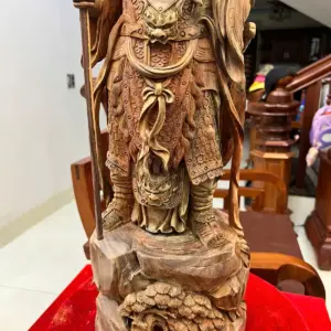 Tượng Gỗ Quan Công Chống Đao Gỗ Trắc Việt Mộc 62 - 20 - 17