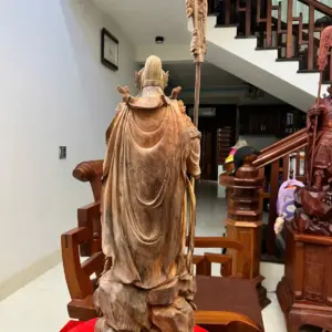 Tượng Gỗ Quan Công Chống Đao Gỗ Trắc Việt Mộc 62 - 20 - 17