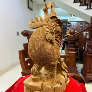 Tượng Gỗ Nhất Kê Gỗ Ngọc Am Liền Khối Hàng Kỹ 50 - 30 - 17