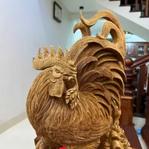 Tượng Gỗ Nhất Kê Gỗ Ngọc Am Liền Khối Hàng Kỹ 50 - 30 - 17