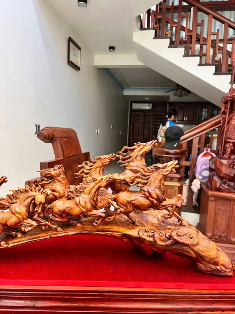 Tượng Gỗ Cầu Bát Mã Gỗ Sưa Bắc Liền Khối 27 - 69 - 17
