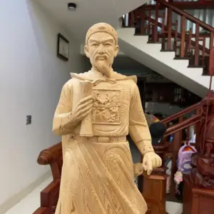 Tượng Gỗ Trần Quốc Tuấn Gỗ Ngọc Am Liền Khối 80 - 23 - 18
