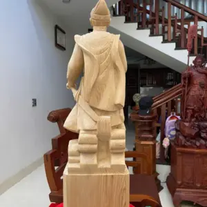 Tượng Gỗ Trần Quốc Tuấn Gỗ Ngọc Am Liền Khối 80 - 23 - 18
