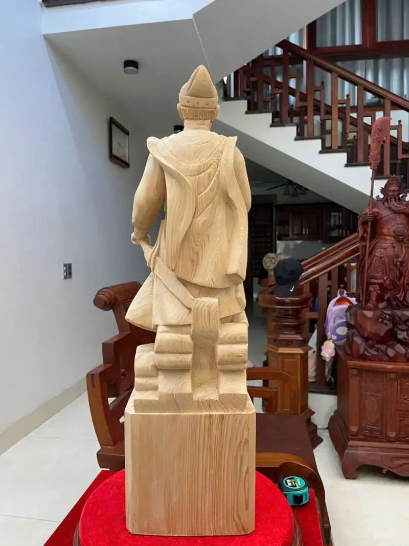 Tượng Gỗ Trần Quốc Tuấn Gỗ Ngọc Am Liền Khối 80 - 23 - 18