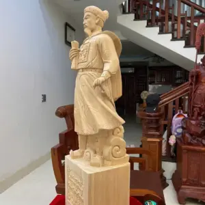 Tượng Gỗ Trần Quốc Tuấn Gỗ Ngọc Am Liền Khối 80 - 23 - 18