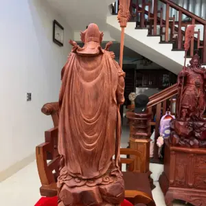 Tượng Gỗ Quan Công Chống Đao Gỗ Tử Đàn Mộc 70 - 23 - 22