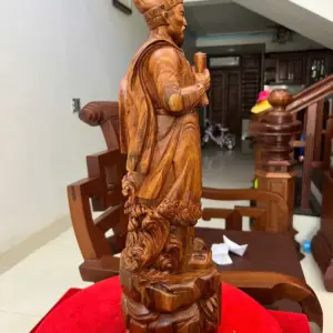 Tượng Gỗ Trần Quốc Tuấn Gỗ Sưa Bắc Liền Khối 50 - 16 - 14