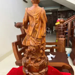 Tượng Gỗ Trần Quốc Tuấn Gỗ Sưa Bắc Liền Khối 50 - 16 - 14