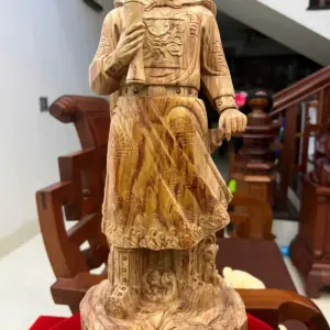 Tượng Gỗ Trần Quốc Tuấn Gỗ Sưa Bắc Liền Khối 50 - 18 - 14