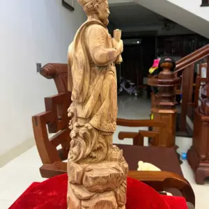 Tượng Gỗ Trần Quốc Tuấn Gỗ Sưa Bắc Liền Khối 50 - 18 - 14