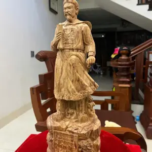 Tượng Gỗ Trần Quốc Tuấn Gỗ Sưa Bắc Liền Khối 50 - 18 - 14