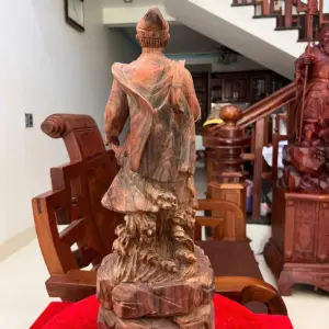 Tượng Gỗ Trần Quốc Tuấn Gỗ Trắc Việt Liền Khối 50 - 17 - 14