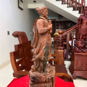 Tượng Gỗ Trần Quốc Tuấn Gỗ Trắc Việt Liền Khối 50 - 17 - 14