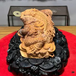 Tượng Cóc Gỗ Hoàng Đàn Cao 22cm