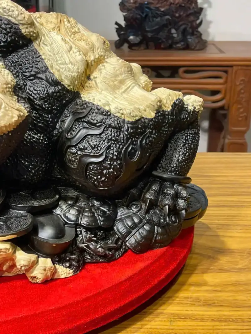Tượng Cóc Gỗ Nu Mun Cao 32cm