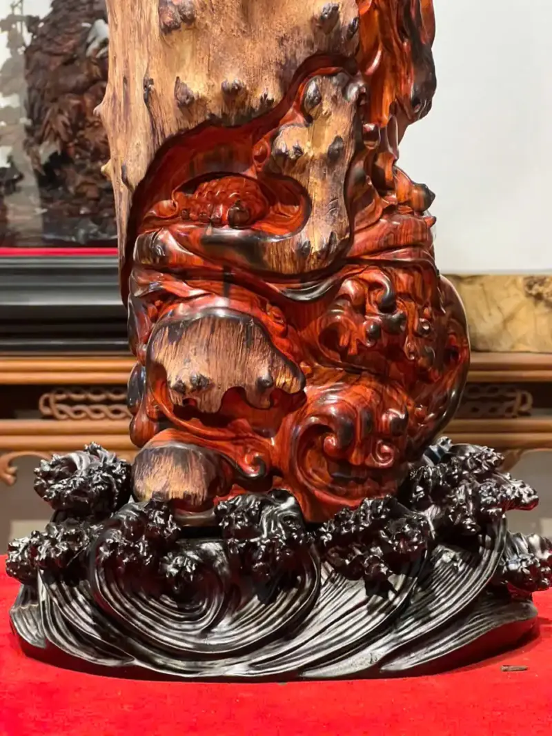 Tượng Đạt Ma Đứng Gỗ Nu Trắc Cao 85cm