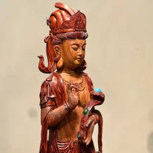 Tượng Phật Gỗ Nu Trắc Cao 58cm
