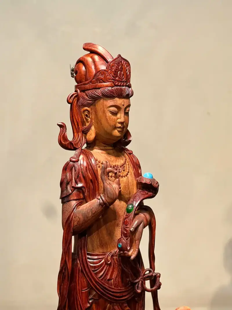 Tượng Phật Gỗ Nu Trắc Cao 58cm